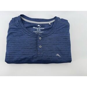 Tommy Bahama Men's‎ Wave Crest Henley Long Sleeve Shirt XL Blue